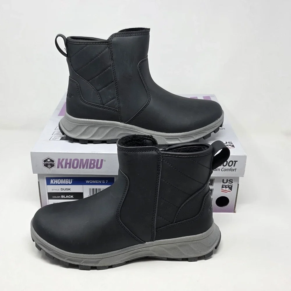 Khombu Dusk Women's All-Weather Boots Black Rated -20° Water Repellent‎ Size 7